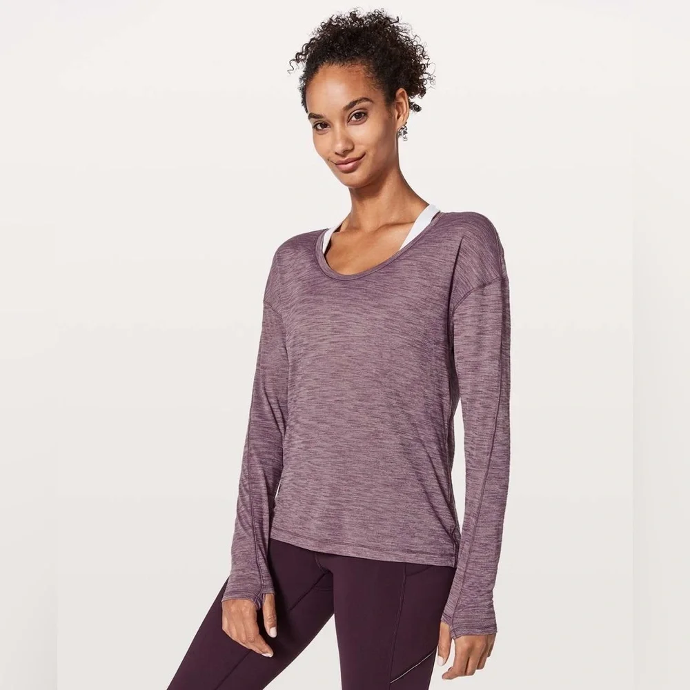Lululemon Meant To Move Long Sleeve Heathered Foxglove size 6